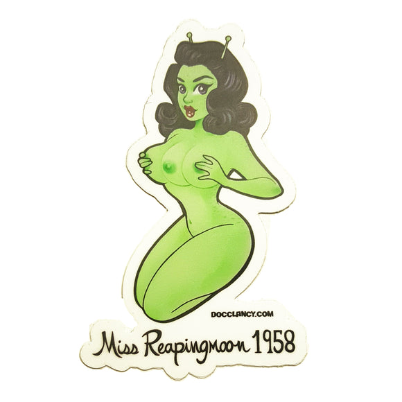 Miss Reapingmoon Sticker - Whitaker Art (Retro Monster Pinup)