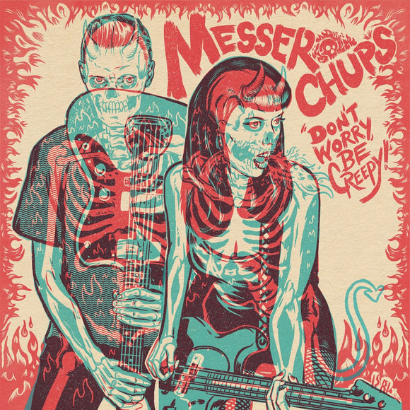 Messer Chups - Don't Worry, Be Creepy EP - Red/Cyan Vinyl (Surf Rock, Rockabilly)