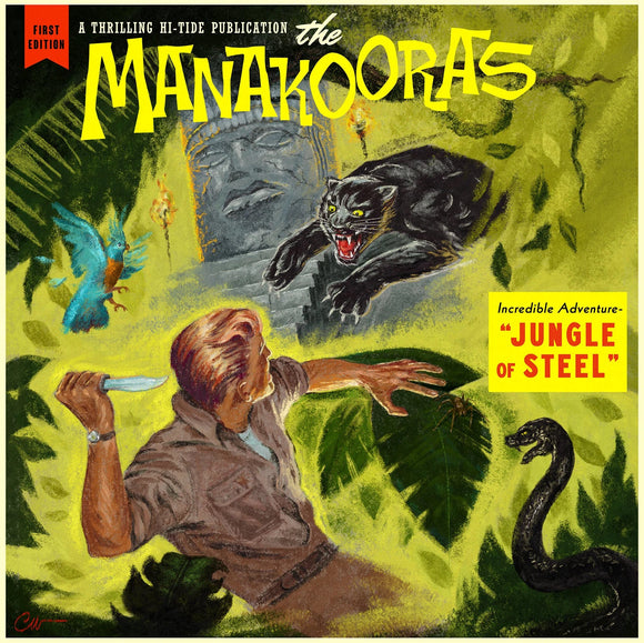The Manakooras - Jungle of Steel LP - Limited Macaw Blue Vinyl (Exotica, Men's Adventure, Tiki Music)