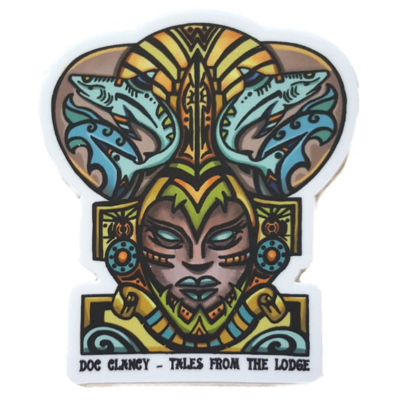 Goddess Chalchiuhtlicue Sticker - ElectricGoonie Art (Aztec, Tiki)