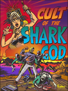 Cult of the Shark God 18x24 Poster - Kevin Maginnis Art