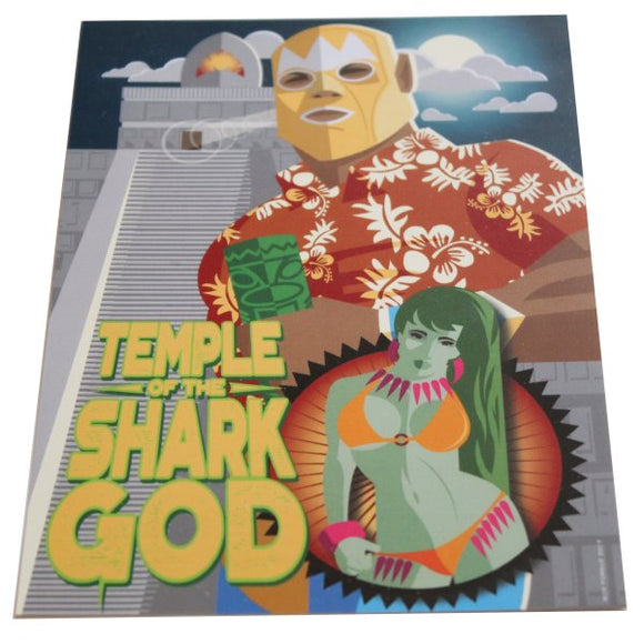 Temple of the Shark God 5x7 Mini-Poster - Forgus Art (Tiki, Luchador, Pinup)