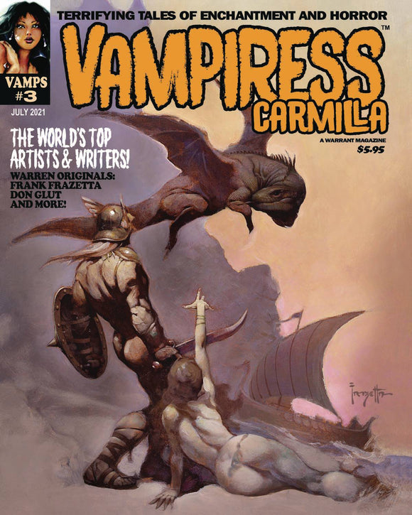 Vampiress Carmilla #3, July 2021 (Frank Frazetta, Horror Comics, Warren Inspired)