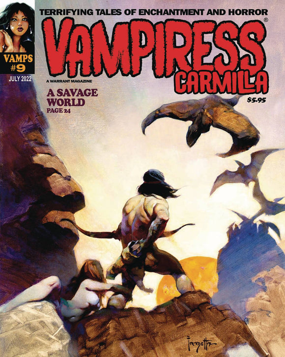 Vampiress Carmilla #9, July 2022 (Frank Frazetta, Horror Comics, Warren Inspired)