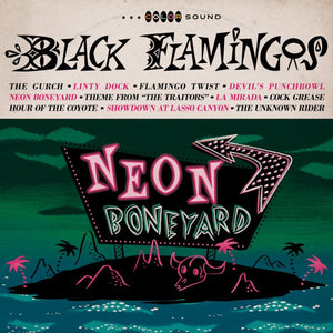 Black Flamingos - Neon Boneyard LP - Flamingo Pink Swirl Vinyl (Surf Rock)